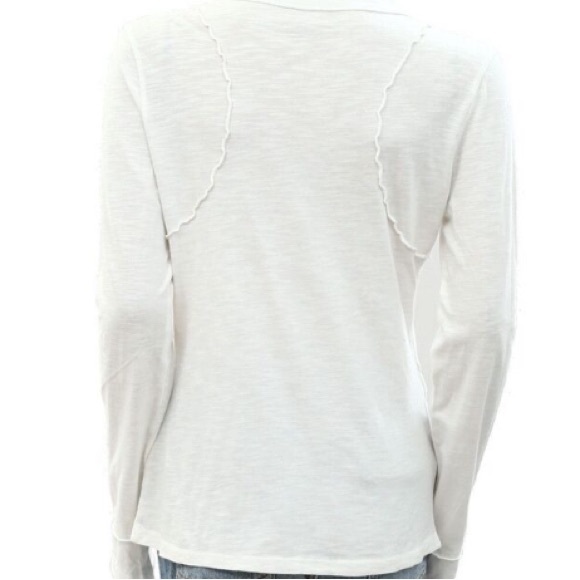 Anthropologie Pilcro Reconstructed Long Sleeve Coconut Milk Tee XL NWT - Picture 7 of 9